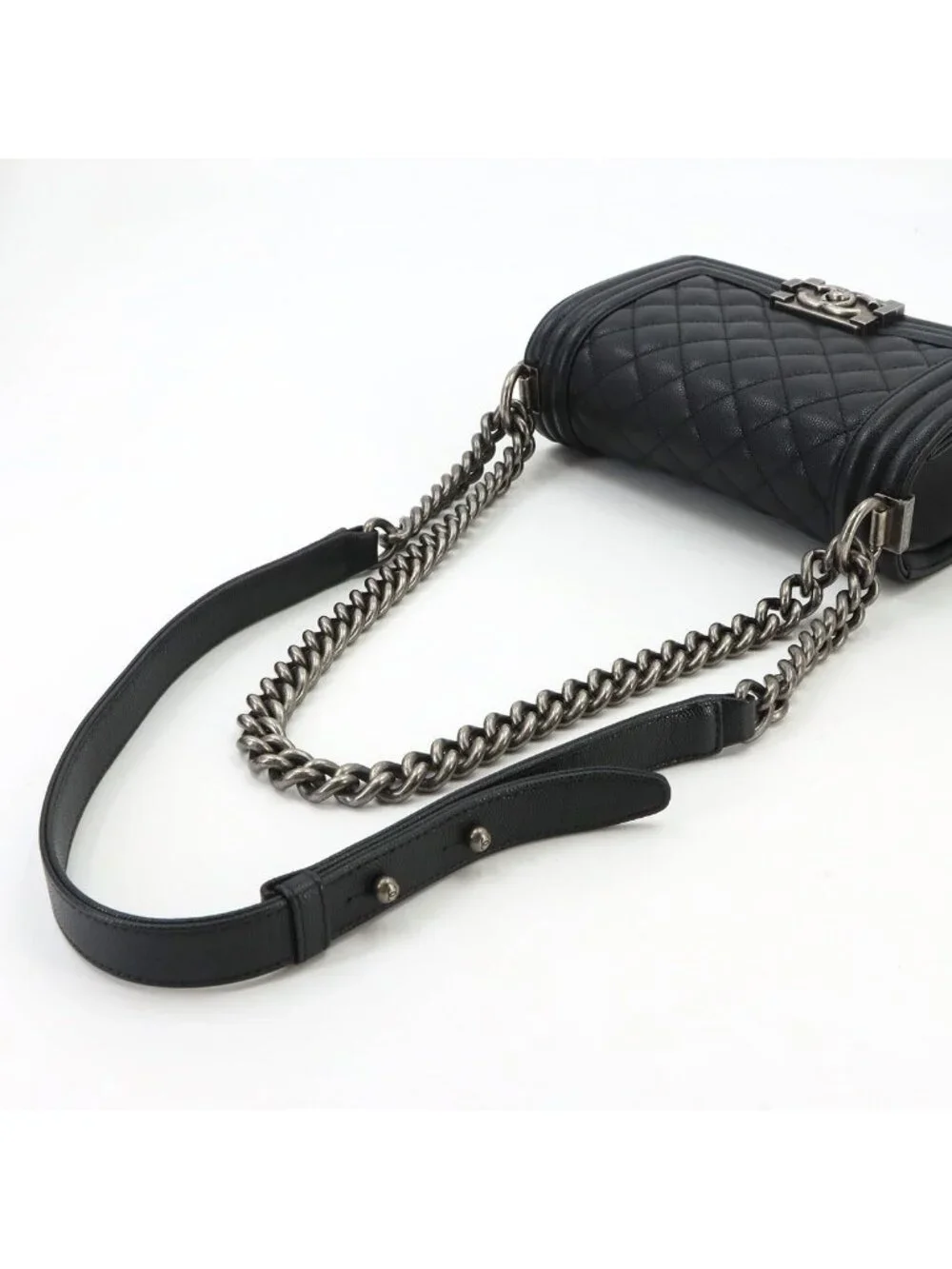 Chanel Boy Small Chain Shoulder Bag Caviar Leather Black